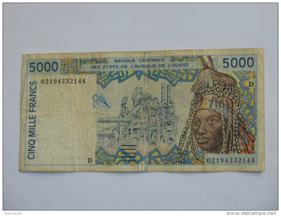 5000  Cinq Mille Francs - MALI  **** EN ACHAT IMMEDIAT **** - Mali