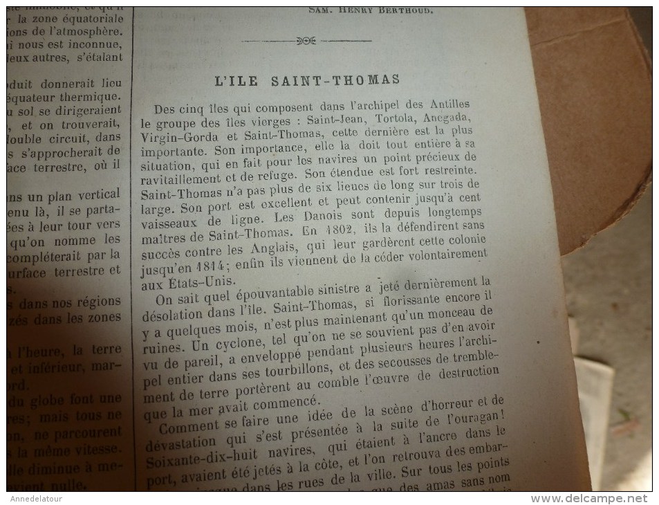 1868 La Villette;L'ile de St-Thomas (Antilles);Les Plantagenets; Abbaye de Lacroma (Raguse)