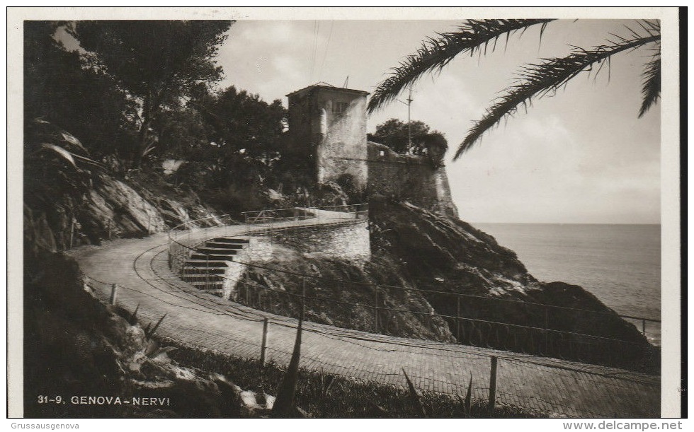 GENOVA NERVI PASSEGGIATA VIAGGIATA 1940 INCONSUETA - Genova