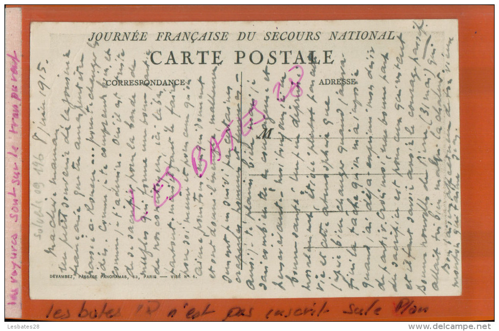 Journée Française Du Secours National Par Surand Militaria  Guerre 14/18  Le Lion Et Le Coq Salv 09 -196 - Other & Unclassified