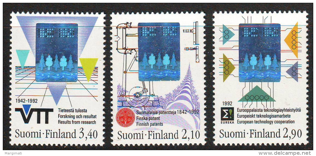 Finnland 1992. Technology, Holographs 3v . Pf.** - Unused Stamps