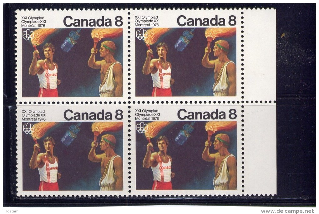 CANADA. 1976, # 681, OLYMPIC TORCH     BLOCK Of 4  MNH - Blocs-feuillets