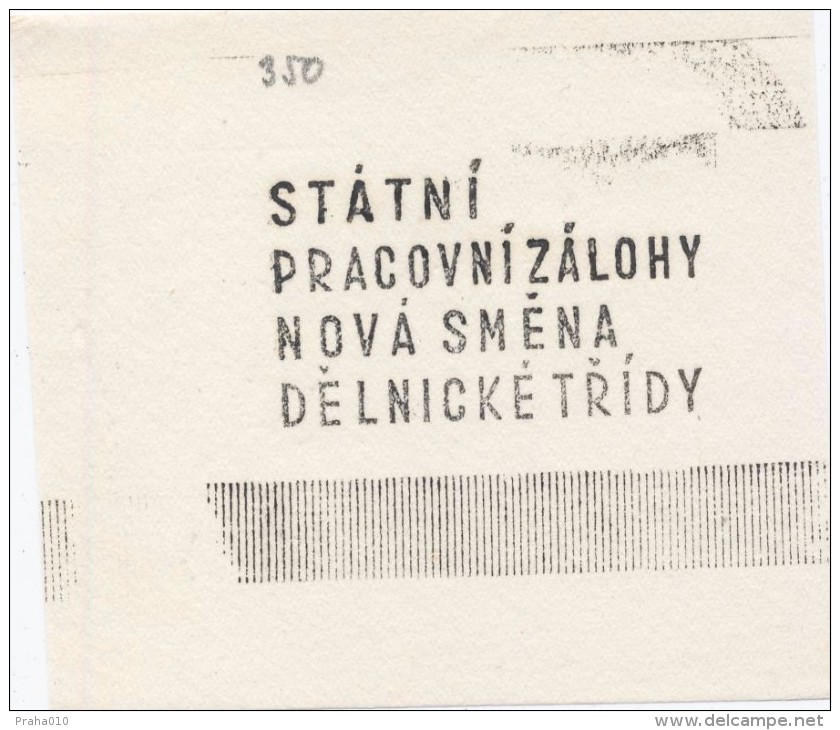 J1258 - Czechoslovakia (1945-79) Control Imprint Stamp Machine (R!): State Labor Advances; A New Shift Working Class - Proofs & Reprints