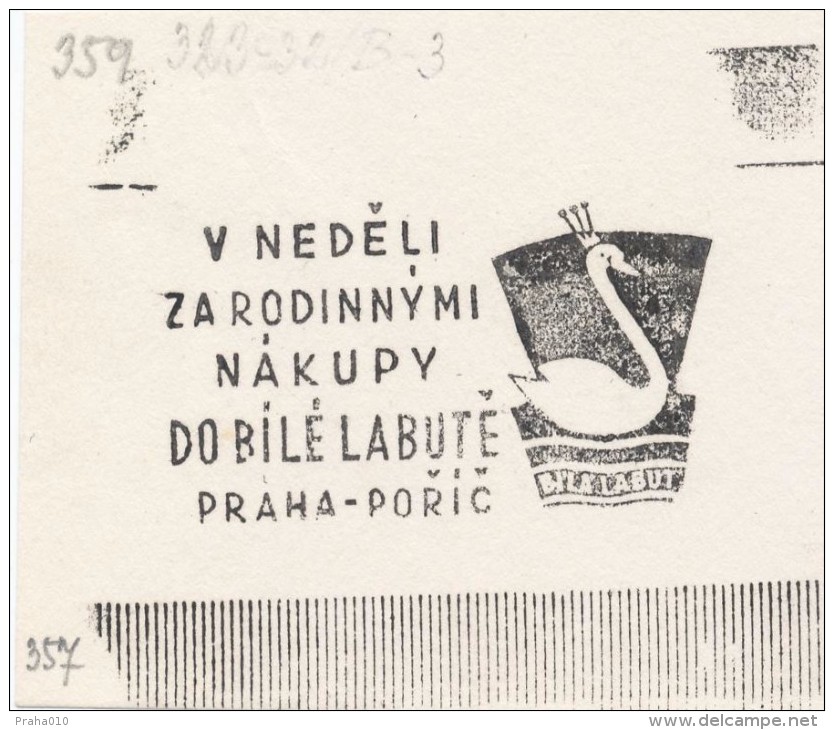 J1273 - Czechoslovakia (1945-79) Control Imprint Stamp Machine (R!): On Sunday Shopping For Family To "White Swan" - Proofs & Reprints