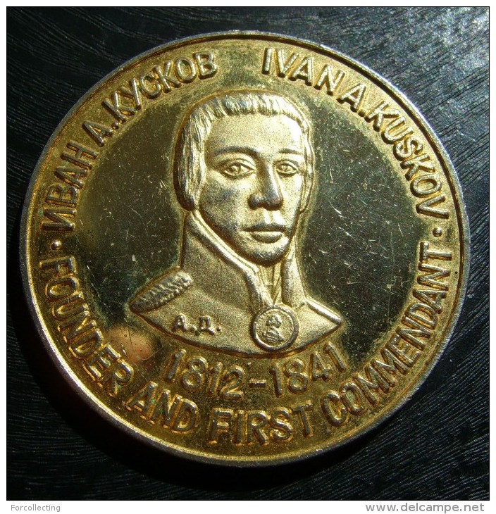 Founder First Commendant Ivan A. Kuskov Medal Fort Ross Cal. Commemorative Bicentennial 1776-1976 - Professionnels/De Société