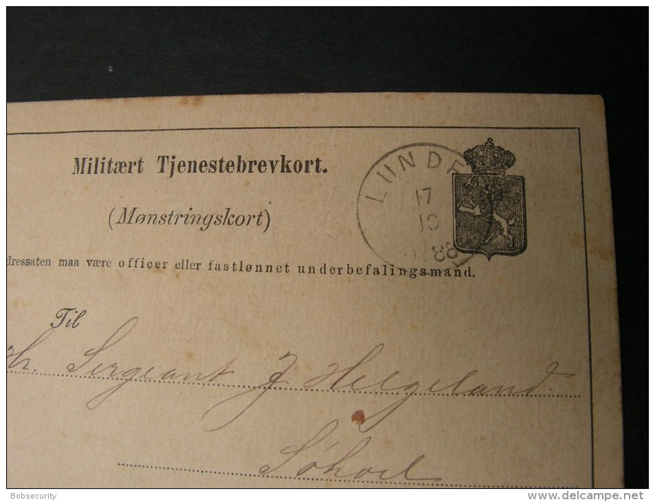 == Norge Karte Militär  1888 - Brieven En Documenten