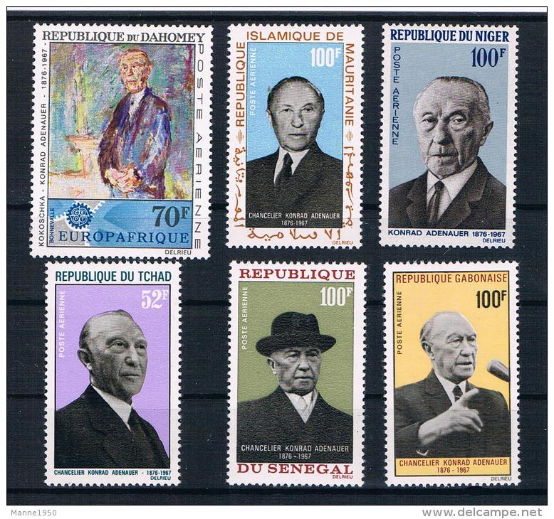 Afrika 1967/68 Adenauer Kleines Lot Von 6 Werten ** - Gemeinschaftsausgaben