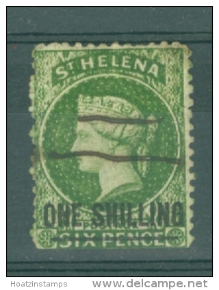 St Helena: 1864/80   QV     SG19    1/- On 6d   [Perf: 12&frac12;]     Used - Isola Di Sant'Elena