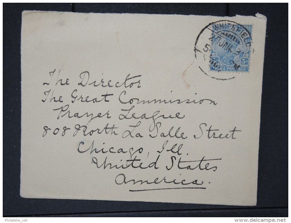 GRANDE BRETAGNE-INDE- Enveloppe De Whistefield Pour Chicago En 1931      A Voir Lot P4936 - 1911-35  George V