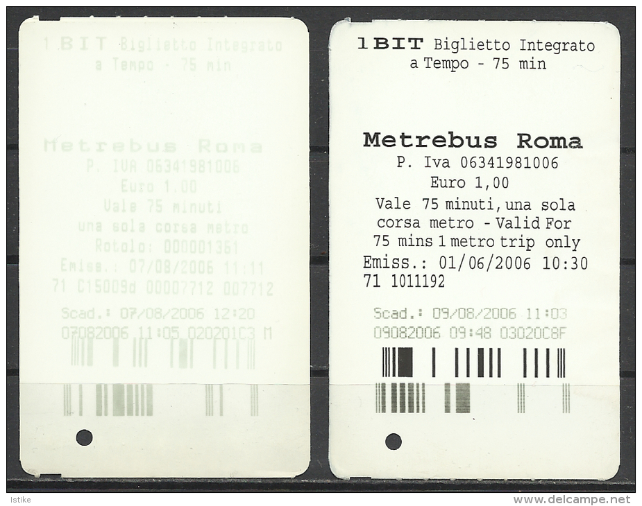 Italy, Roma, Metro Tickets In English And Italian, 2006. - Europe