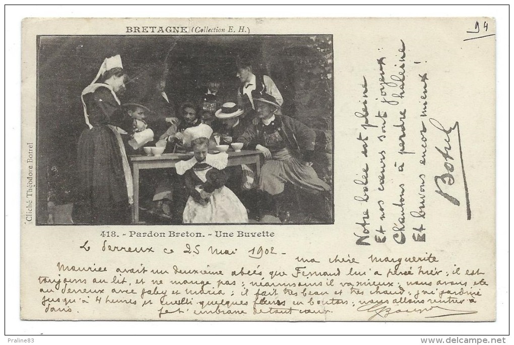 CPA Précurseur - PARDON BRETON, UNE BUVETTE - Cliché Et Texte De Théodore Botrel - Circulé 1902 - Europe