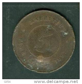 Mauritius - 5 Cents 1897   ( Piece Accidentée ) - Pieb4507 - Mauritius