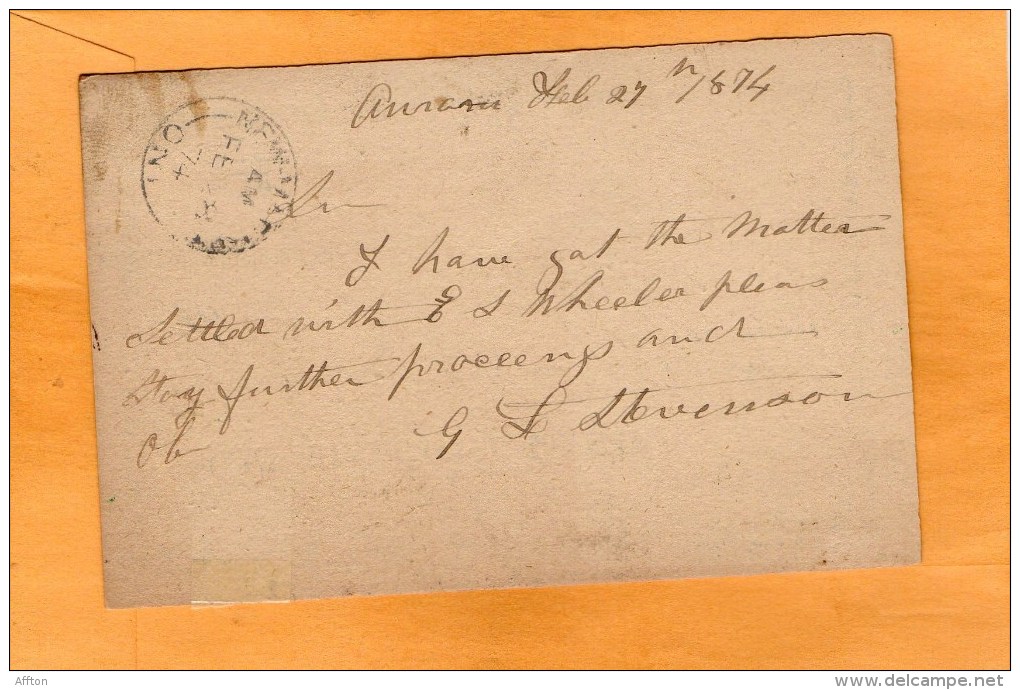 Canada 1874 Card Mailed - 1860-1899 Règne De Victoria