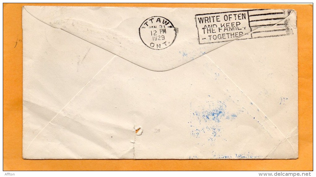 St Johns NB Ottawa Ont Canada 1929 Air Mail Cover Mailed - Premiers Vols