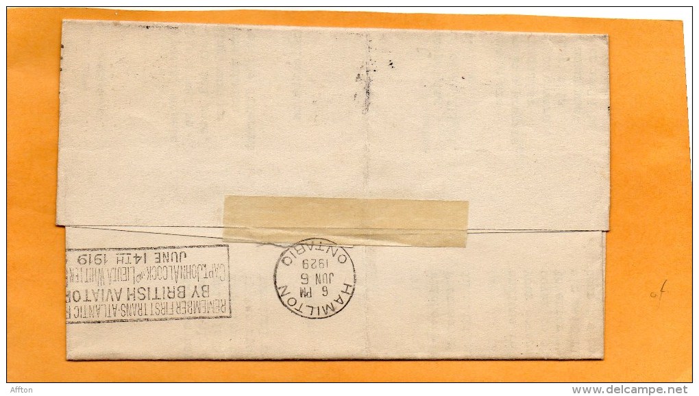 Toronto Hamilton Canada 1929 Air Mail Cover Mailed - Premiers Vols
