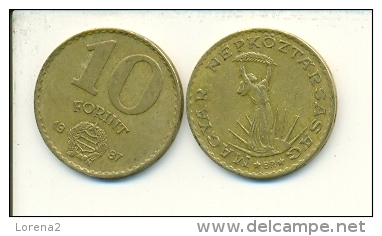 4-1480. Moneda Hungria. 10 Forint 1987. BC - Hungría