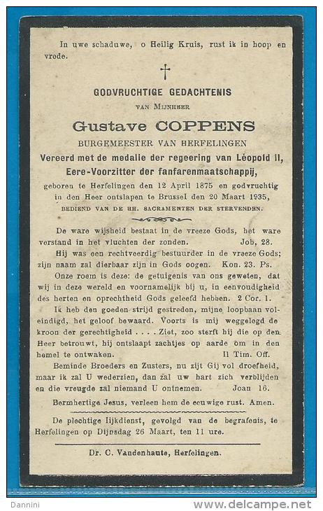 Bidprentje Van Gustave Coppens - Herfelingen - Brussel - 1875 - 1935 - Images Religieuses