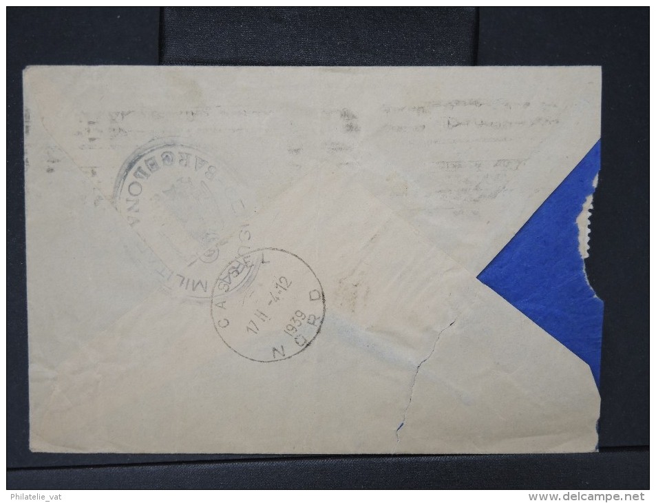 ESPAGNE- Enveloppe Pour La France Avec Censure De Barcelonne En 1939   A Voir    Lot P4979 - Republikeinse Censuur