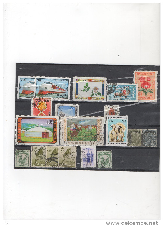 ASIE MONGOLIE BIRMANIE Lot De Plus De 75 Timbres - Collections (sans Albums)