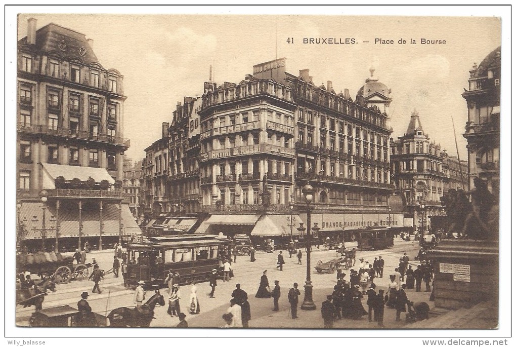 CPA - BRUSSEL - BRUXELLES - Place De La Bourse - Tram  // - Places, Squares