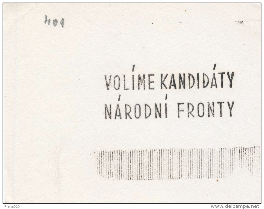 J1322 - Czechoslovakia (1945-79) Control Imprint Stamp Machine (R!): We Select Candidates Of The National Front (CZ) - Essais & Réimpressions