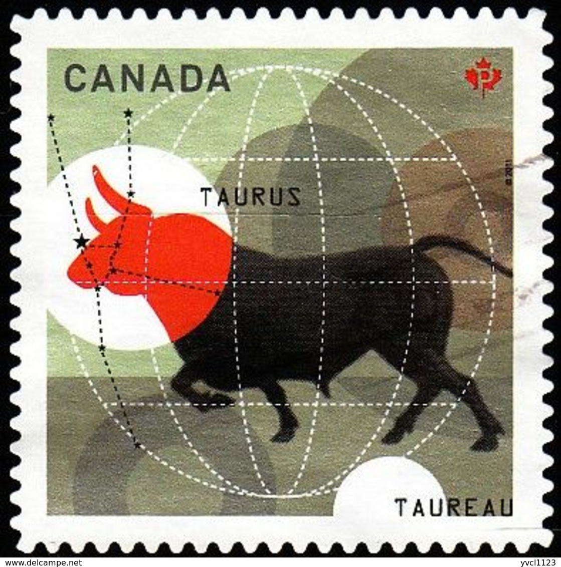 Canada - Scott #2451  Signs Of The Zodiac, Taurus (*) / Used Stamp - Oblitérés