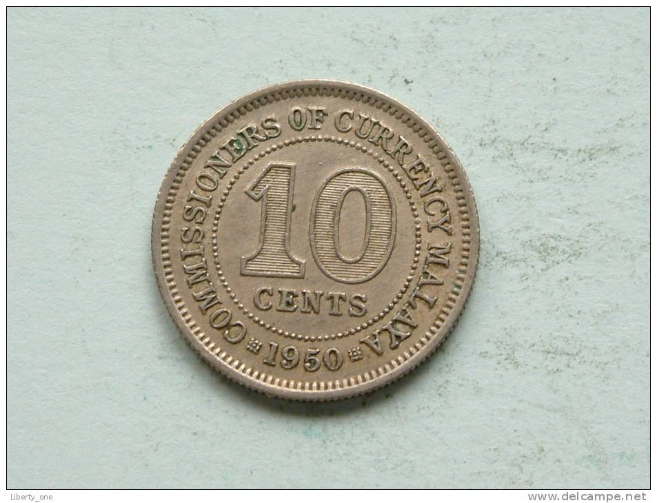 1950 MALAYA - 10 CENTS / KM 8 ( Uncleaned Coin / For Grade, Please See Photo ) !! - Colonies