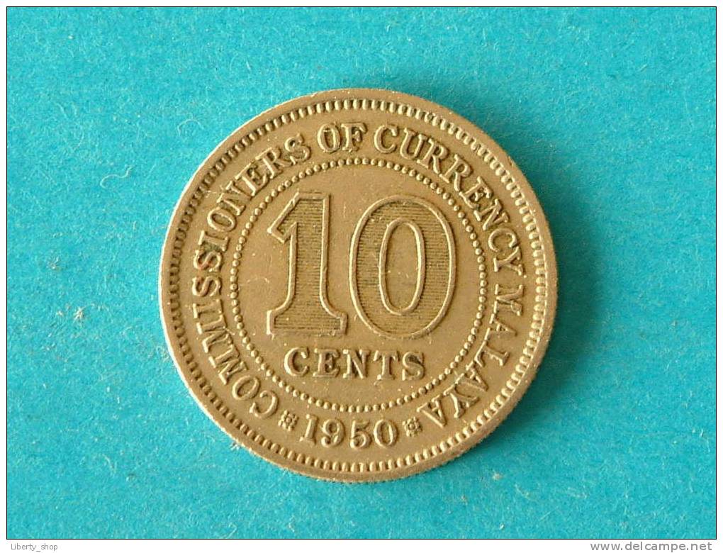 MALAYA 10 CENTS - 1950 / KM 8 ( For Grade, Please See Photo ) ! - Colonies