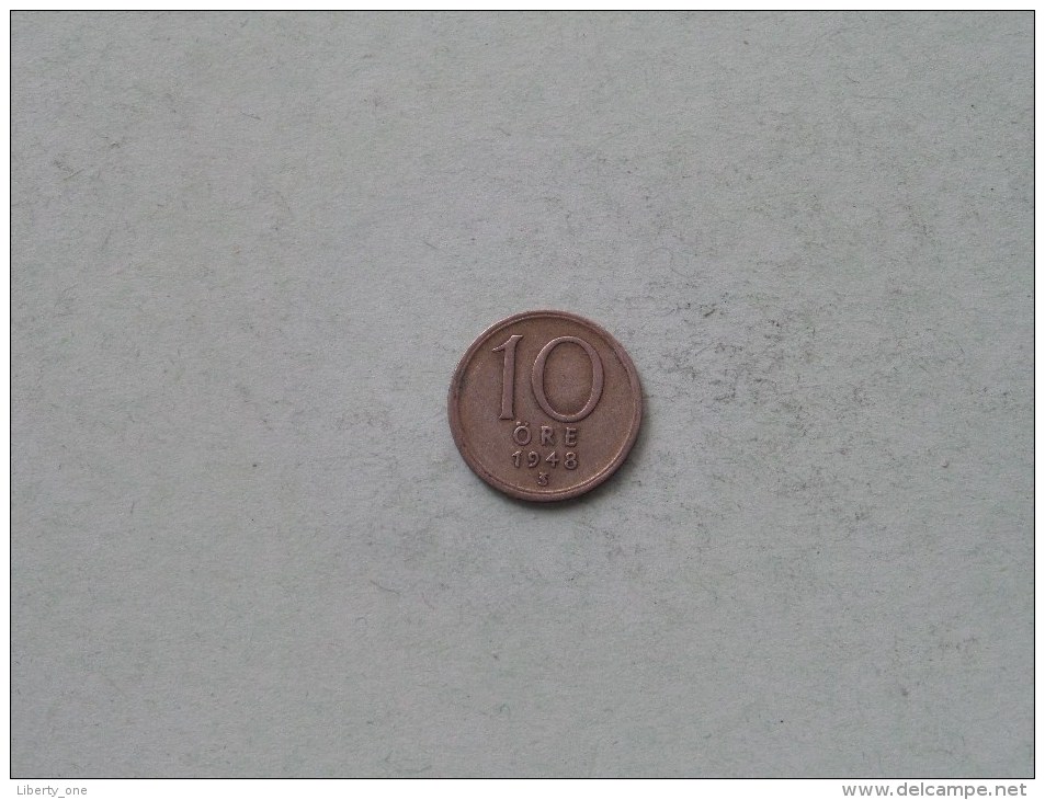 1948 - 10 Ore / KM 813 ( Uncleaned Coin / For Grade, Please See Photo ) !! - Suède