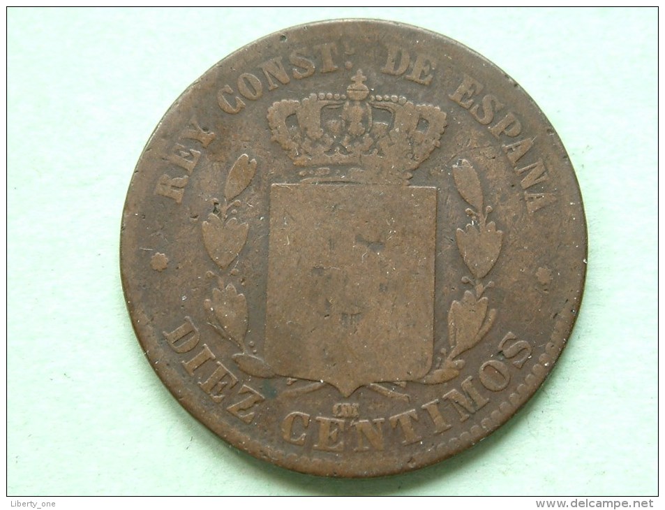 1877 OM - Diez ( 5 ) Centimos / KM 675 ( For Grade, Please See Photo ) !! - Monnaies Provinciales