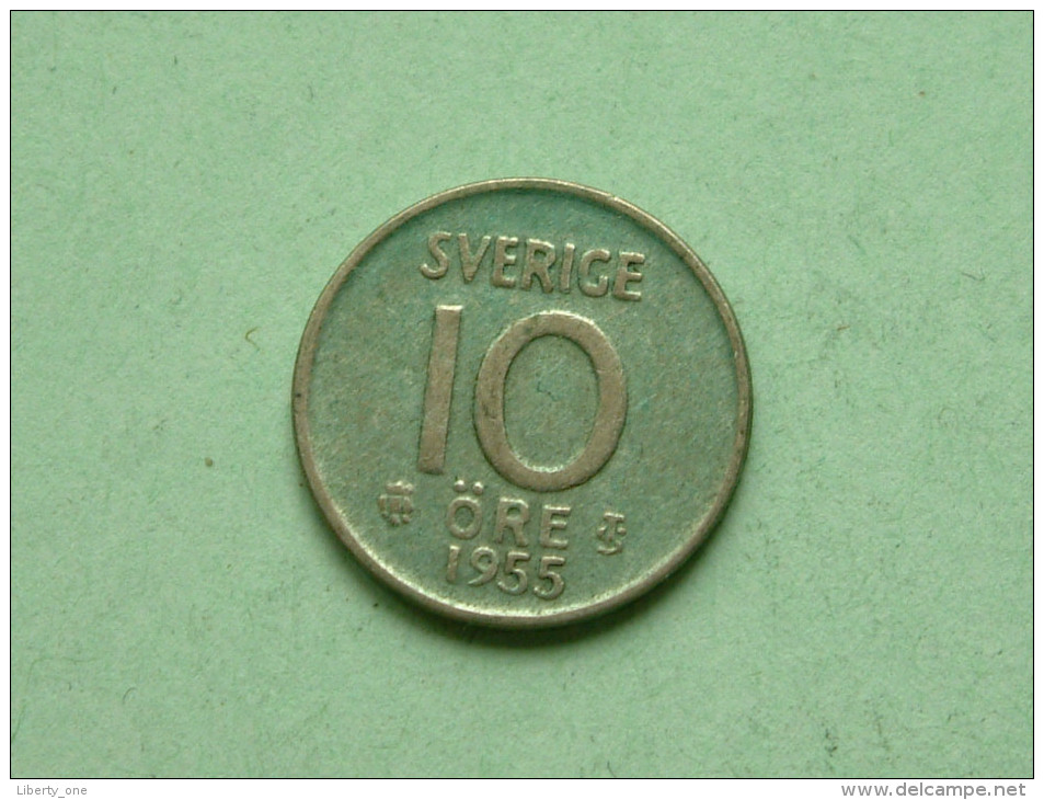 1955 TS - 10 ORE / KM 823 ( Uncleaned Coin - For Grade, Please See Photo ) !! - Suède