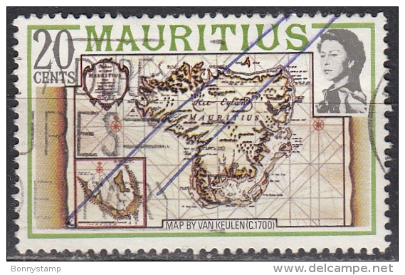 Mauritius, 1978 - 20c Map By Van Keulen - Nr.446 Usato° - Mauritius (1968-...)