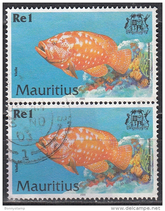 Mauritius, 2000 - 1r Cephalopholis Sonnerati, Coppia - Nr.911 Usato° - Mauritius (1968-...)