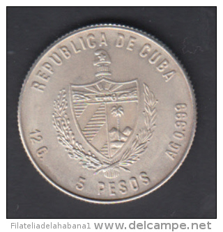 1980-MN-3  CUBA. 1980. 5$. FLOR MARIPOSA. BUTTERFLIES FLOWERS. AG. FINE SILVER. - Kuba