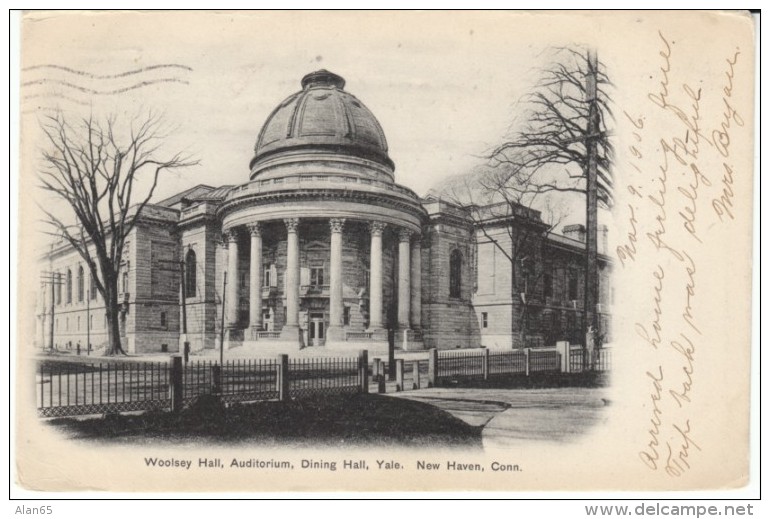 New Haven Connecticut, Yale University, Woolsey Hall Auditorium Dining Hall, C1900s Vintage Postcard - New Haven