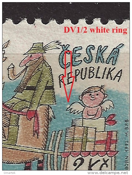 Czech Republic 1993 MNH ** Mi 28 Sc 2907 Christmas, Weihnachten. Plate Flaw, Tschechische Republik - Unused Stamps