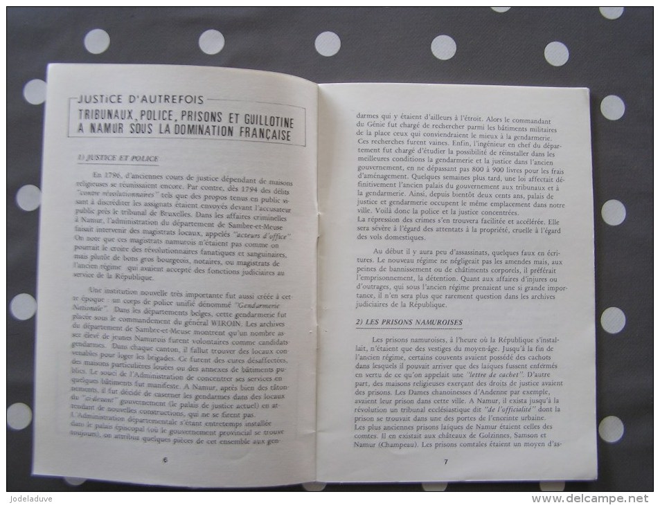 PAYS DE NAMUR Revue N° 72 Régionalisme Sautour Tribunaux Police Domination Française Thyl Fêtes Tourisme D´ Autrefois - Belgique