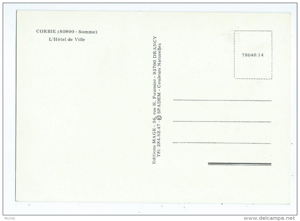 CPM - Corbie - L´Hôtel De Ville - Corbie