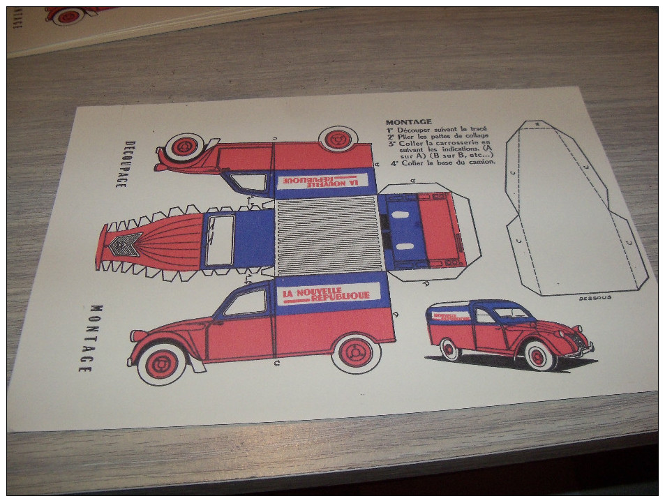 Maquettes à Découper De 2CV Citroen/Nouvelle République. - Voitures