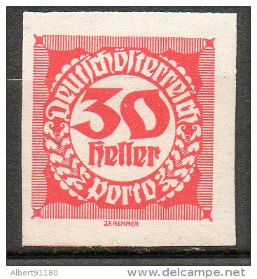 AUTRICHE Taxe 30h Rouge 1919-21 N°98 - Taxe