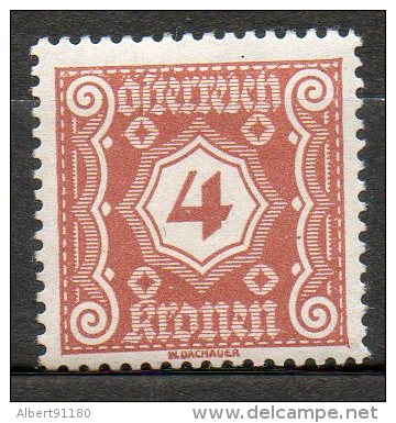 AUTRICHE Taxe 4k Brun Rouge 1922 N°104 - Taxe