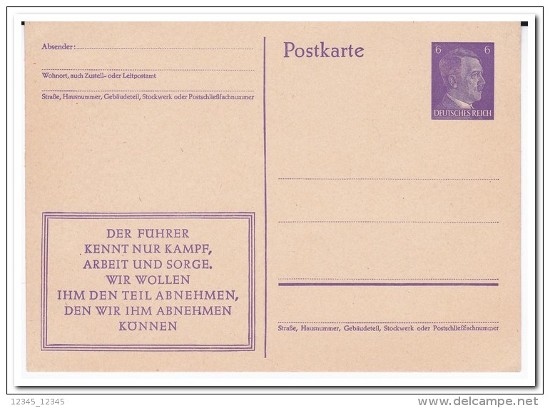 Propagandapostkarte Ungebraucht, Der Führer Kennt Nur Kampf - Briefe U. Dokumente