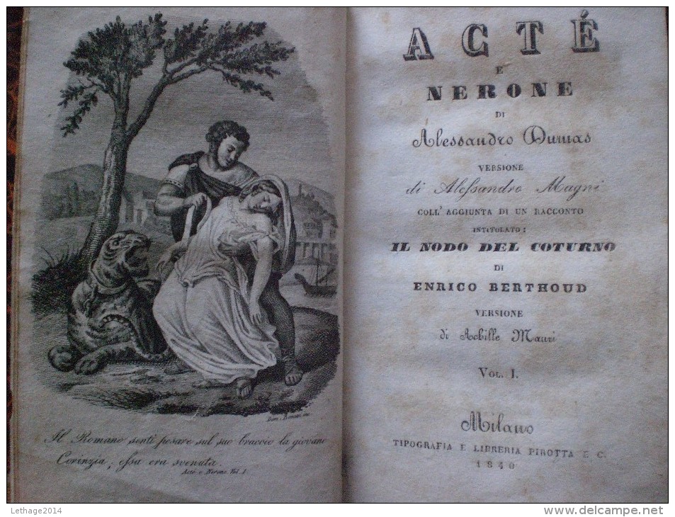 ANTICO LIBRO DI LETTERATURA STORICA ALESSANDRO DUMAS ANNO 1840 MILANO - Antichi