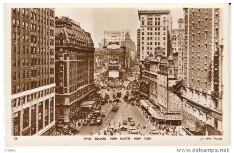 New York City, Times Square, Street Scene, C1930s Vintage Real Photo Postcard - Time Square