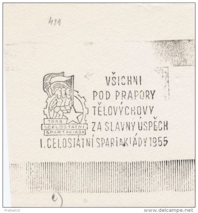 J1336 - Czechoslovakia (1945-79) Control Imprint Stamp Machine (R!): I. National Spartakiad (mass Gymnastics Events) (B) - Proofs & Reprints