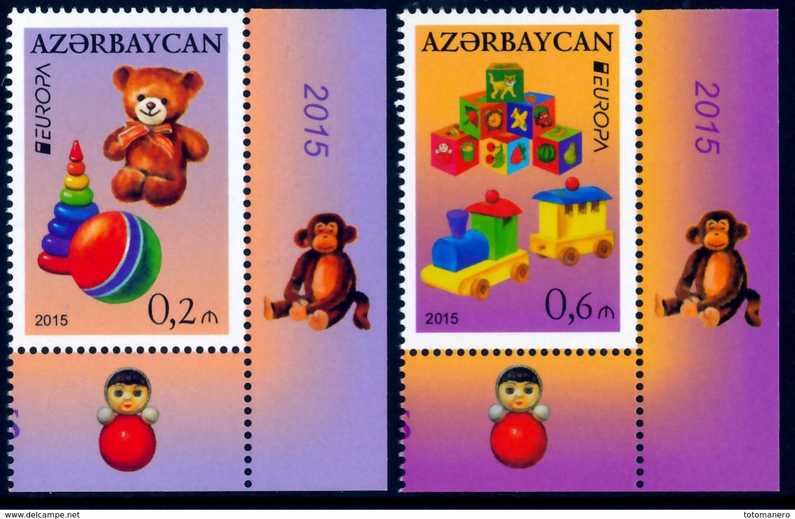 AZERBAIJAN/AZERBAIDSCHAN EUROPA 2015 "Old Toys" Set Of 2v + Minisheet** - 2015