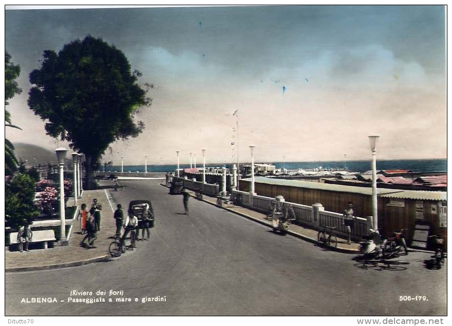 Albenga - Passeggiata A Mare E Giardini - 506-179 - Formato Grande Viaggiata - Savona