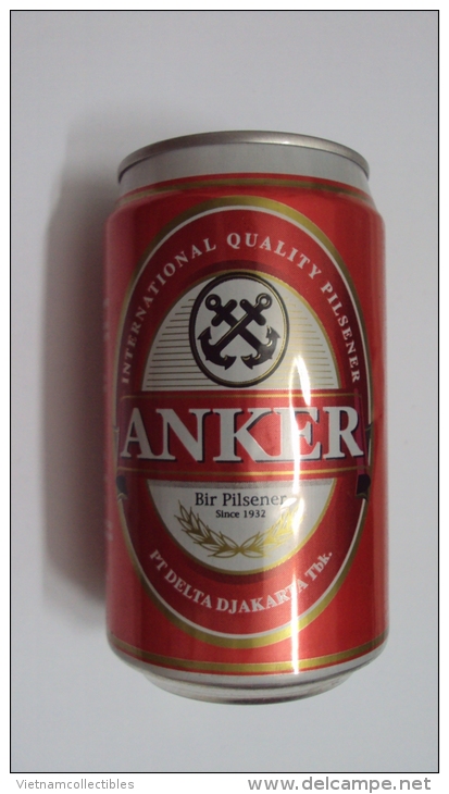 Indonesia Anker 330ml Empty Beer Can / Opened By 2 Holes - Cannettes