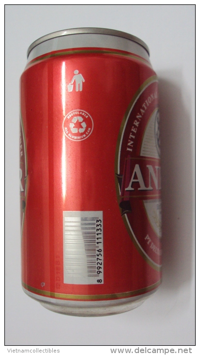 Indonesia Anker 330ml Empty Beer Can / Opened By 2 Holes - Cannettes