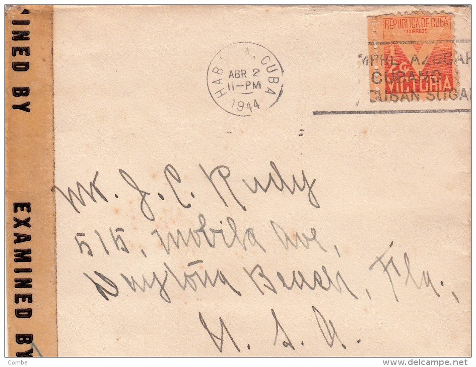 1944 LETTRE CUBA POUR USA  AVEC CENSURE. COVER CUBA CENSOR/ 2309 - Briefe U. Dokumente